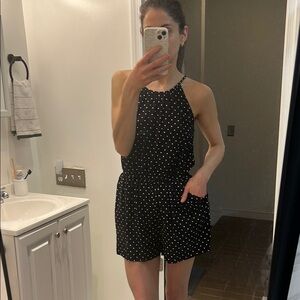 Black and White Polka Dot Romper
